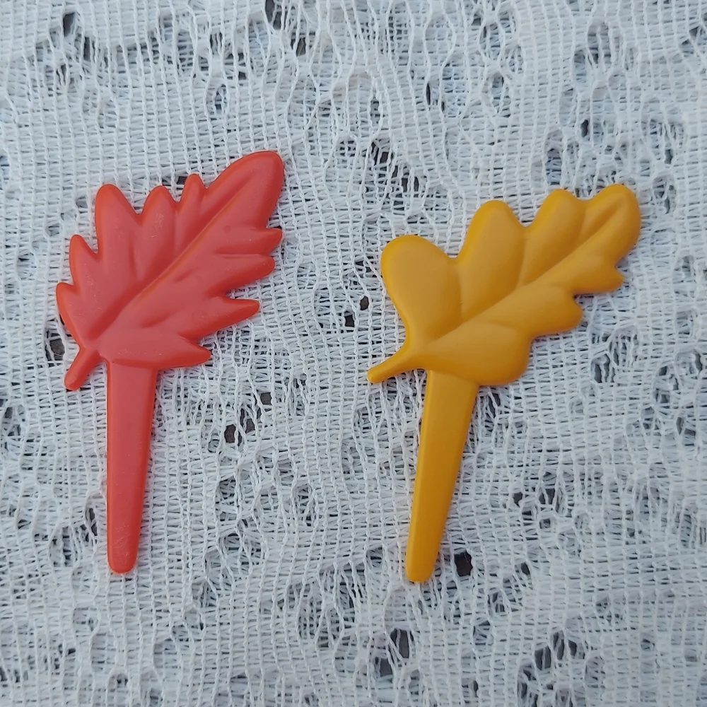 22 Autumn Leaf Cupcake Picks Leaf Shape Toppers Decorations Fall Craft Supply